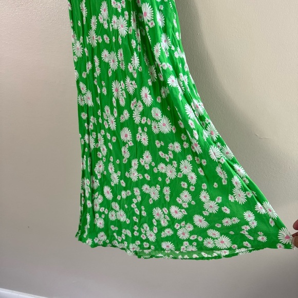 RIXO x Target Colab Green White Floral YTK Midi Dress Peasant Cottagecore Boho 0 - Picture 12 of 13